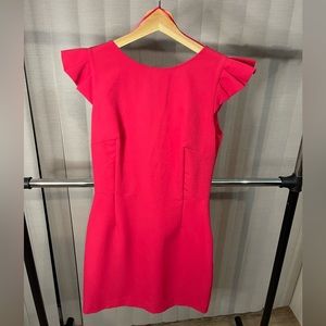 Red pink dress with ribbon on the back